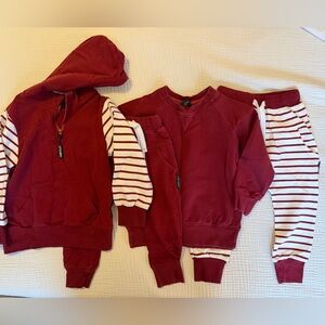Little Bipsy Cranberry and White Kids Matching Set